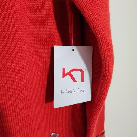 Kari Traa NWT redish orange wool blend fair isle crewneck sweater womans size S - Picture 3 of 12